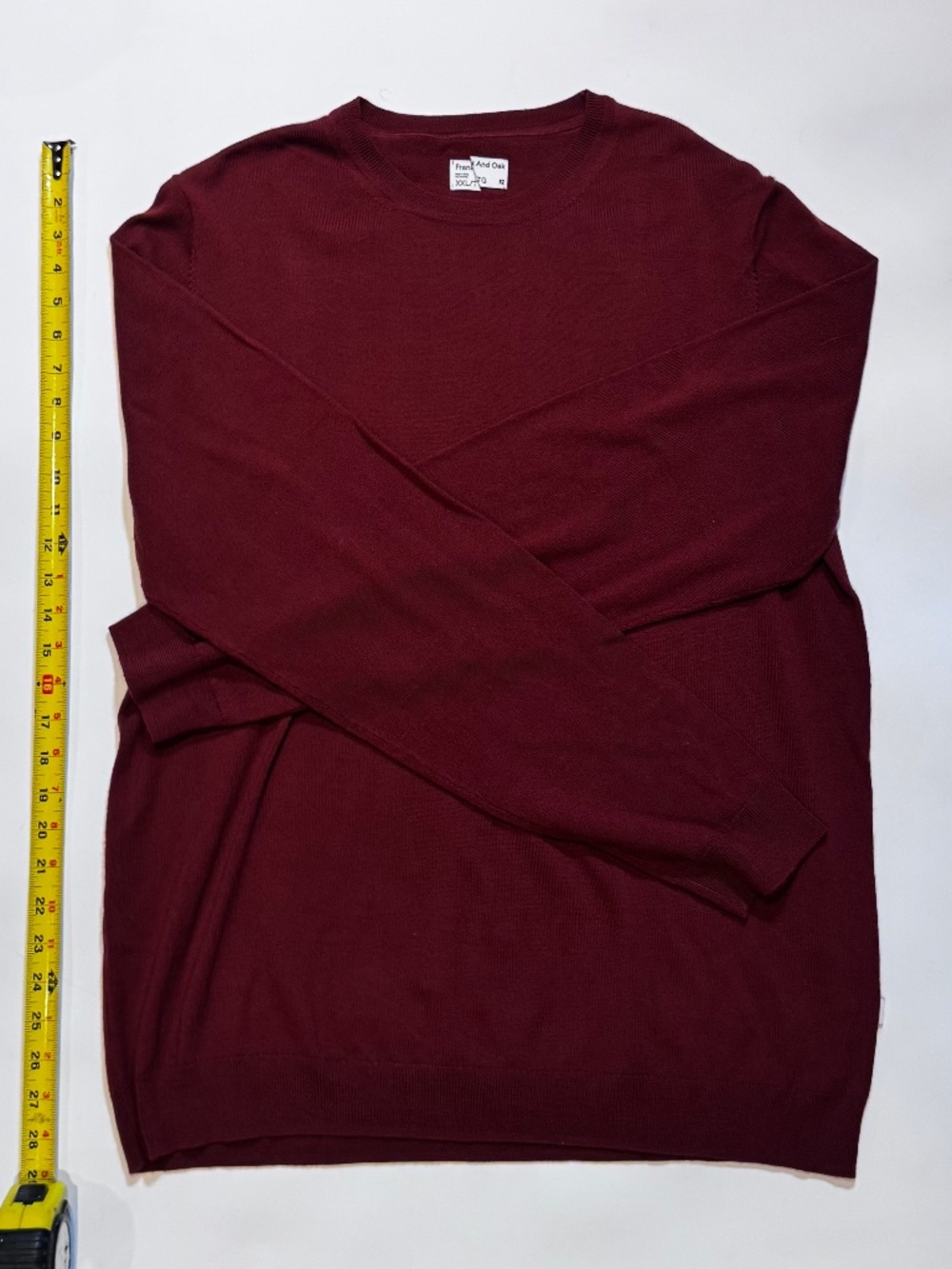 Frank and Oak Burgundy Crewneck Sweater Men's XXL